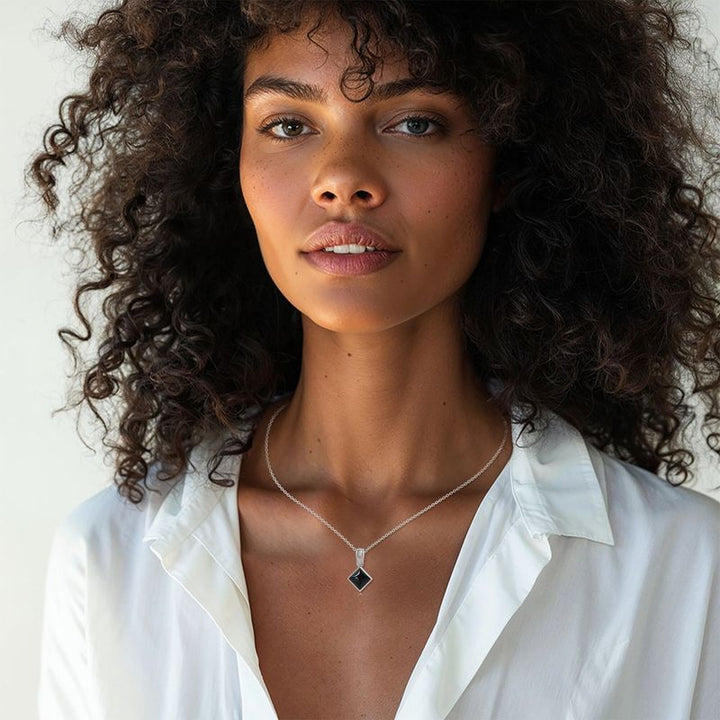 תליון ריבוע כסף 925 – אוניקס