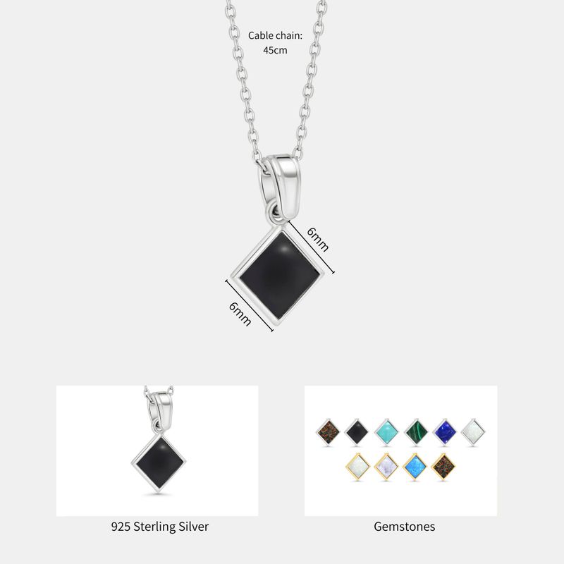 תליון ריבוע כסף 925 – אוניקס