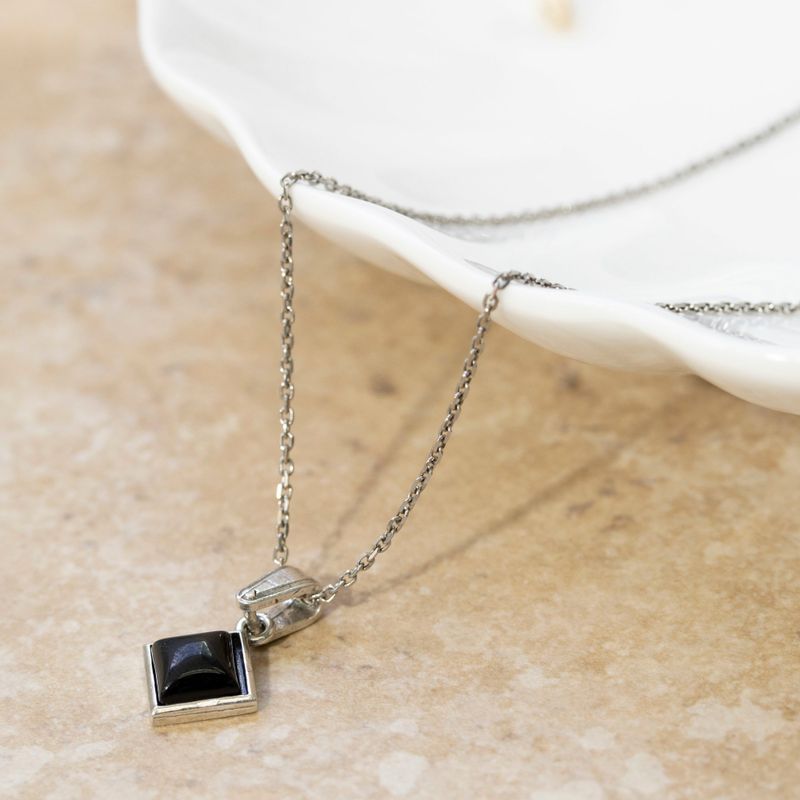 תליון ריבוע כסף 925 – אוניקס