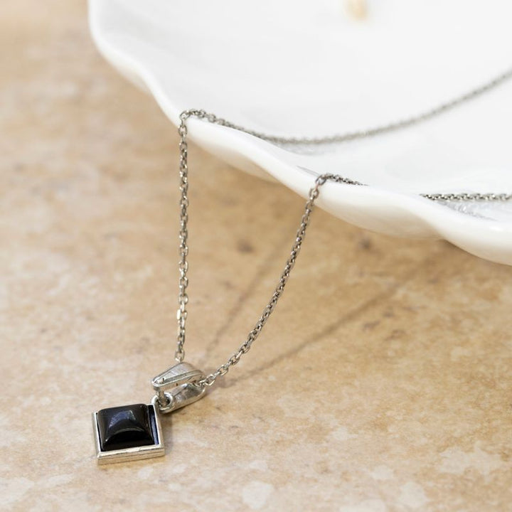 תליון ריבוע כסף 925 – אוניקס