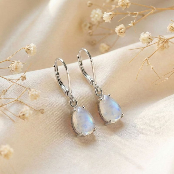 עגילי כסף אמיתי לברבק טיפה בשיבוץ מונסטון