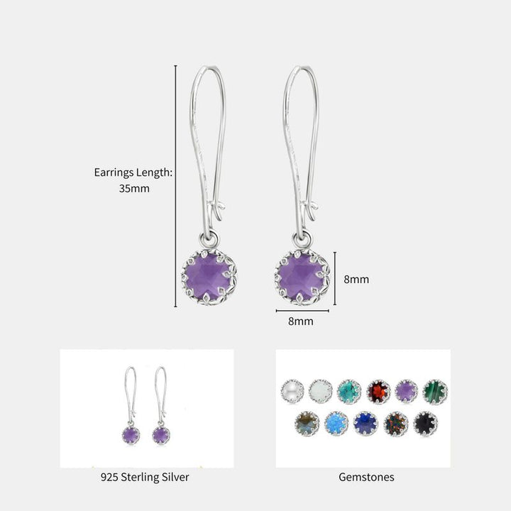 עגילי כתר תלויים כסף 925 אמטיסט