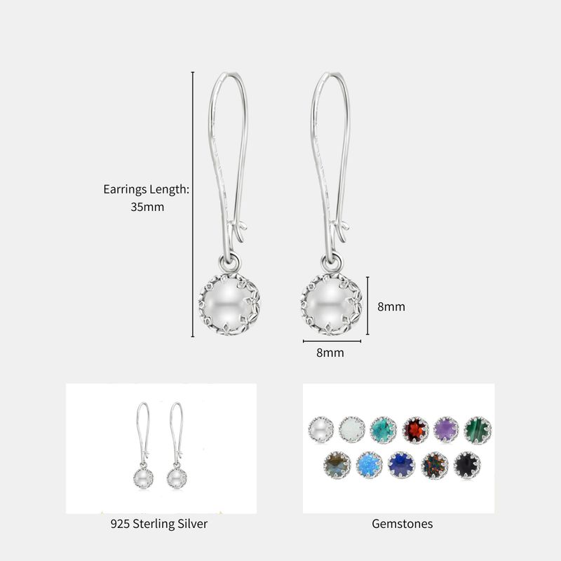 עגילי כתר תלויים כסף 925 פנינה