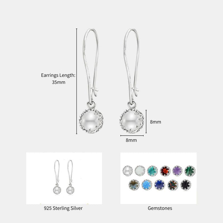 עגילי כתר תלויים כסף 925 פנינה