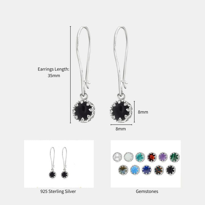 עגילי כתר תלויים כסף 925 אוניקס