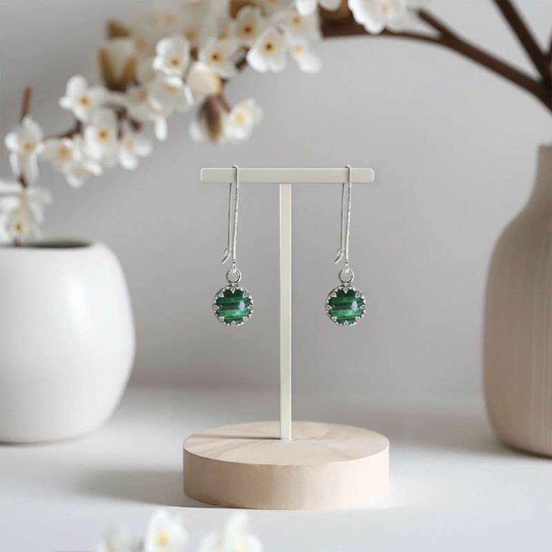 עגילי כתר תלויים כסף 925 מלאכית