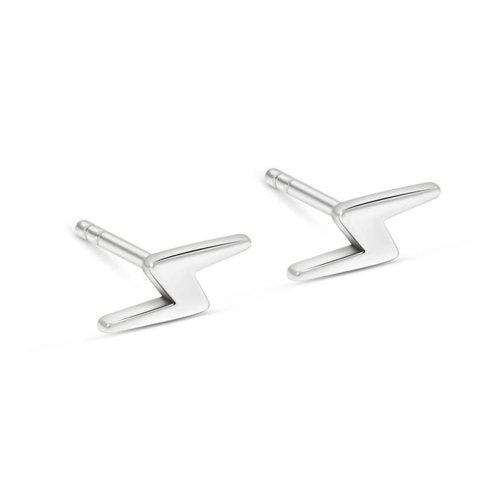 עגילים צמודים מכסף בצורת ברק