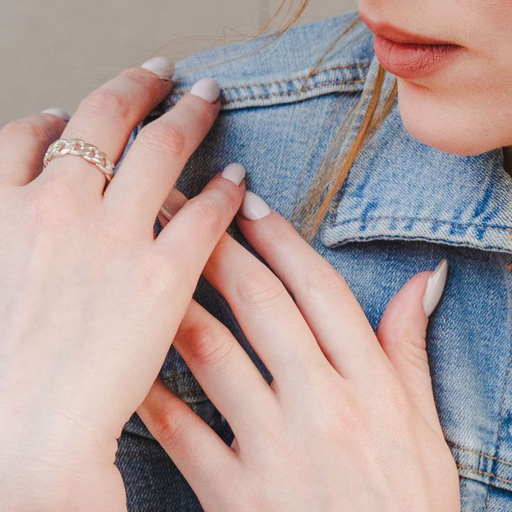 טבעת לורי מתכווננת כסף