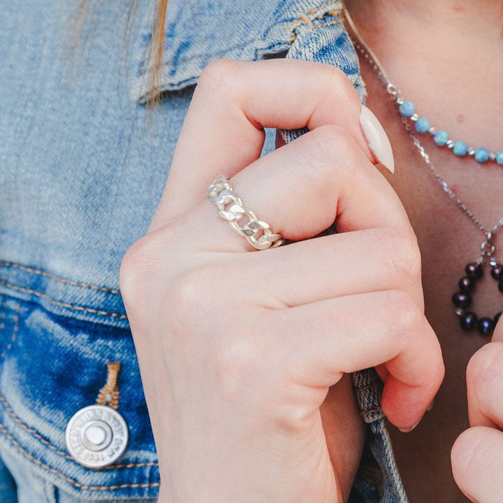 טבעת לורי מתכווננת כסף