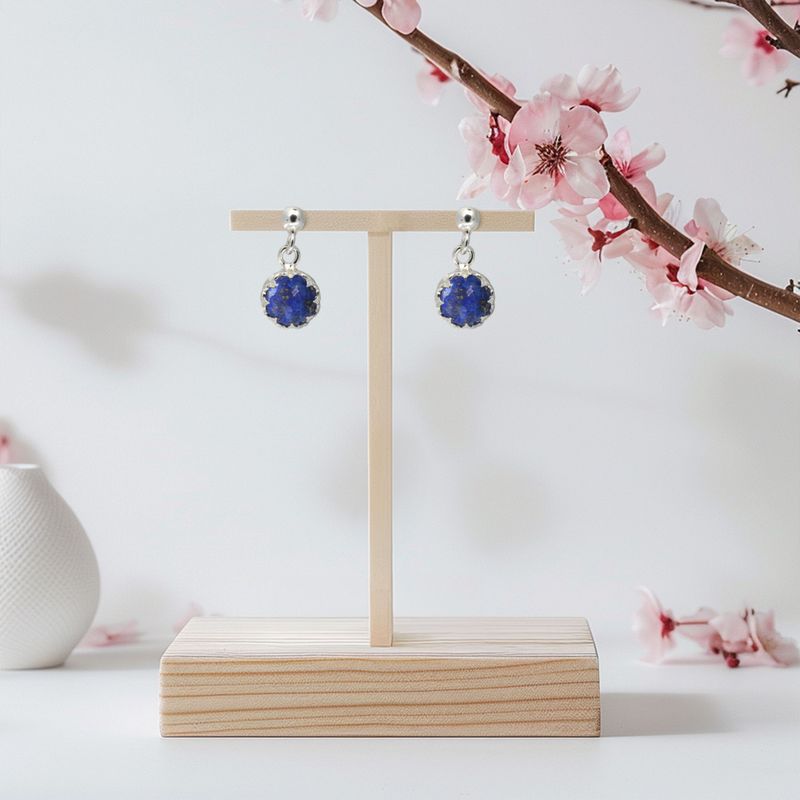 עגילי כסף צמודים תלויים לאפיס