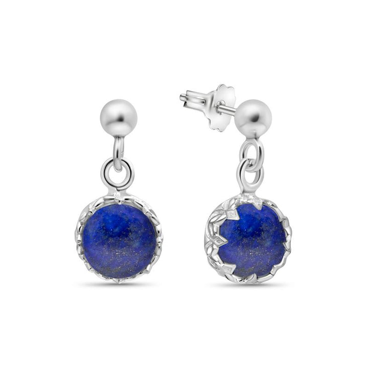 עגילי כסף צמודים תלויים לאפיס