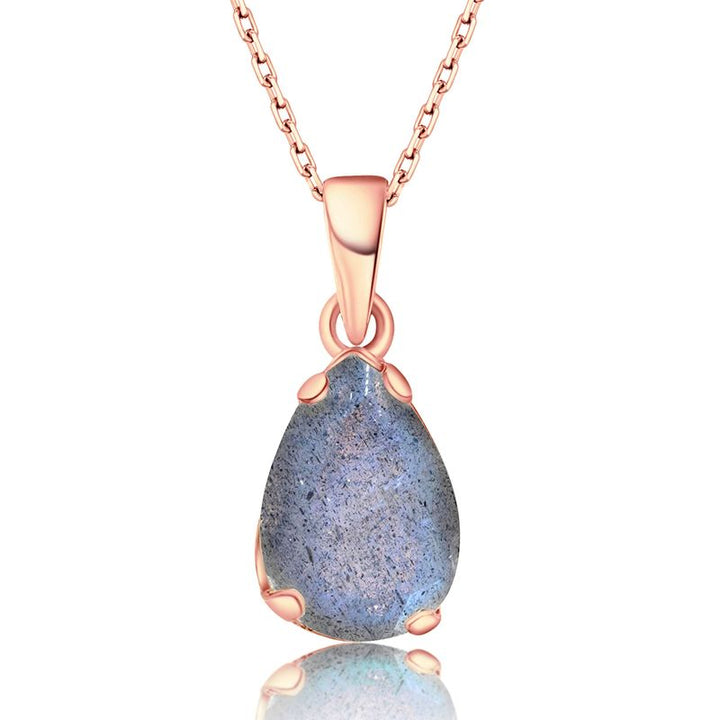 תליון טיפה בציפוי זהב אדום לברדורייט