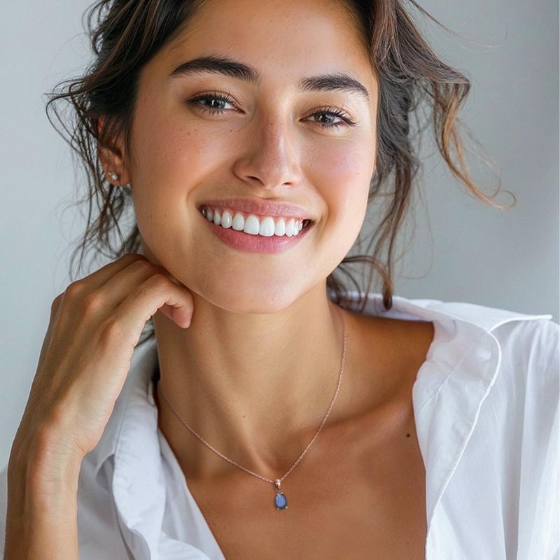 תליון טיפה בציפוי זהב אדום לברדורייט