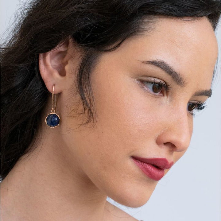 עגילי ציפוי זהב אדום תלויים לאפיס