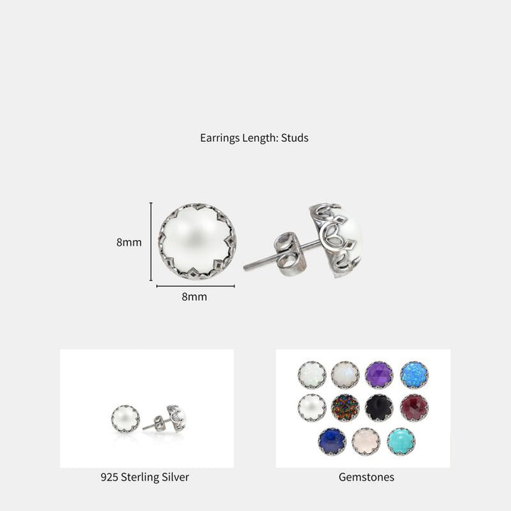 עגילי כסף צמודים פנינה