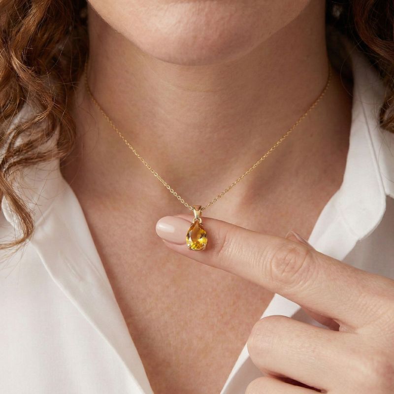 תליון טיפה זהב 14 קראט סיטרין