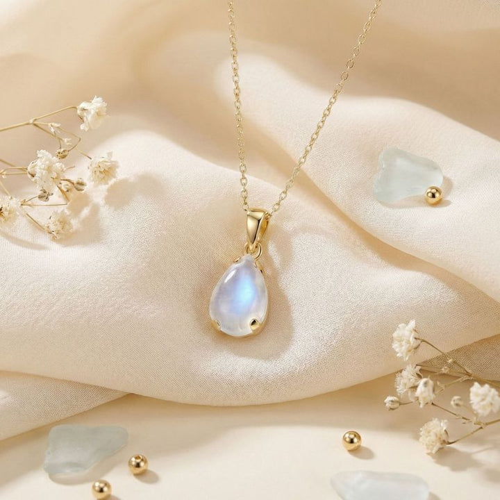 תליון טיפה זהב 14 קראט מונסטון