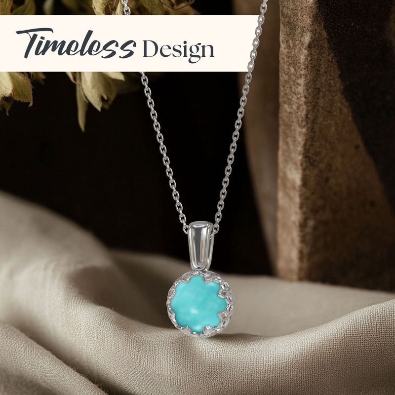 תליון כסף כתר טורקיז מלאכותי