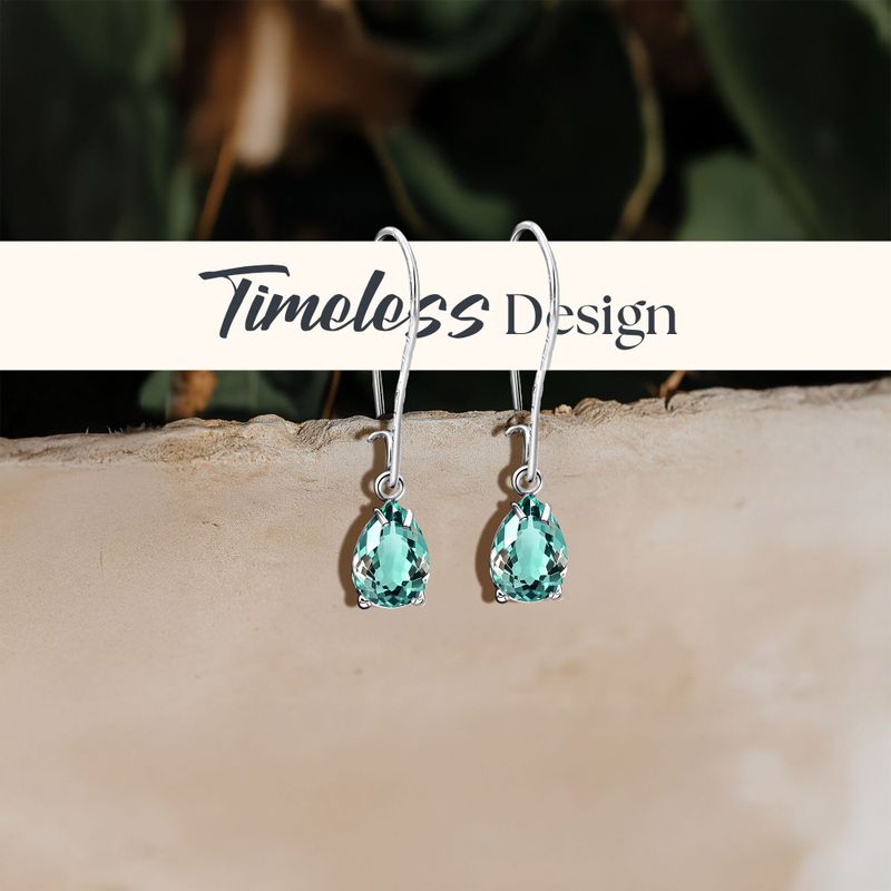 עגילי כסף תלויים – אקוואמרין תכלת