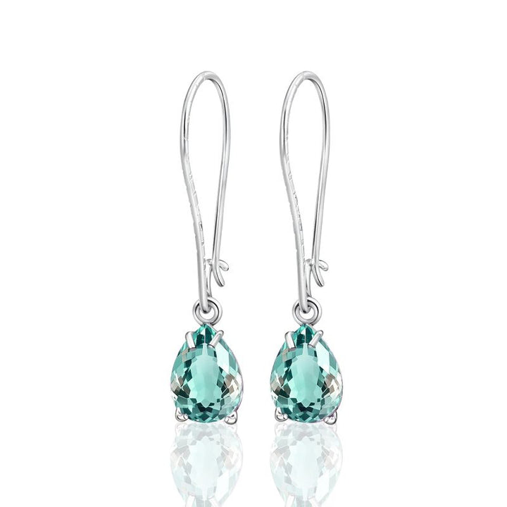 עגילי כסף תלויים – אקוואמרין תכלת