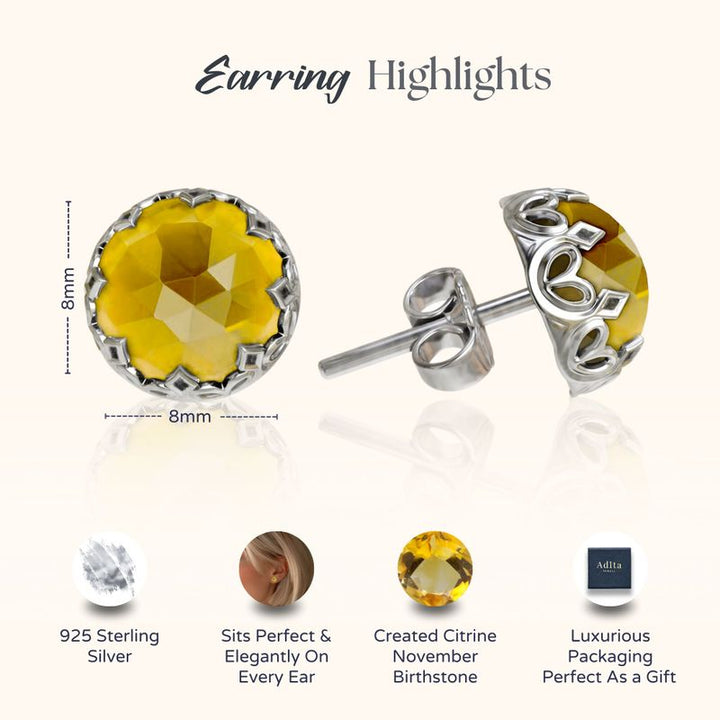 עגילי כסף צמודים – סיטרין