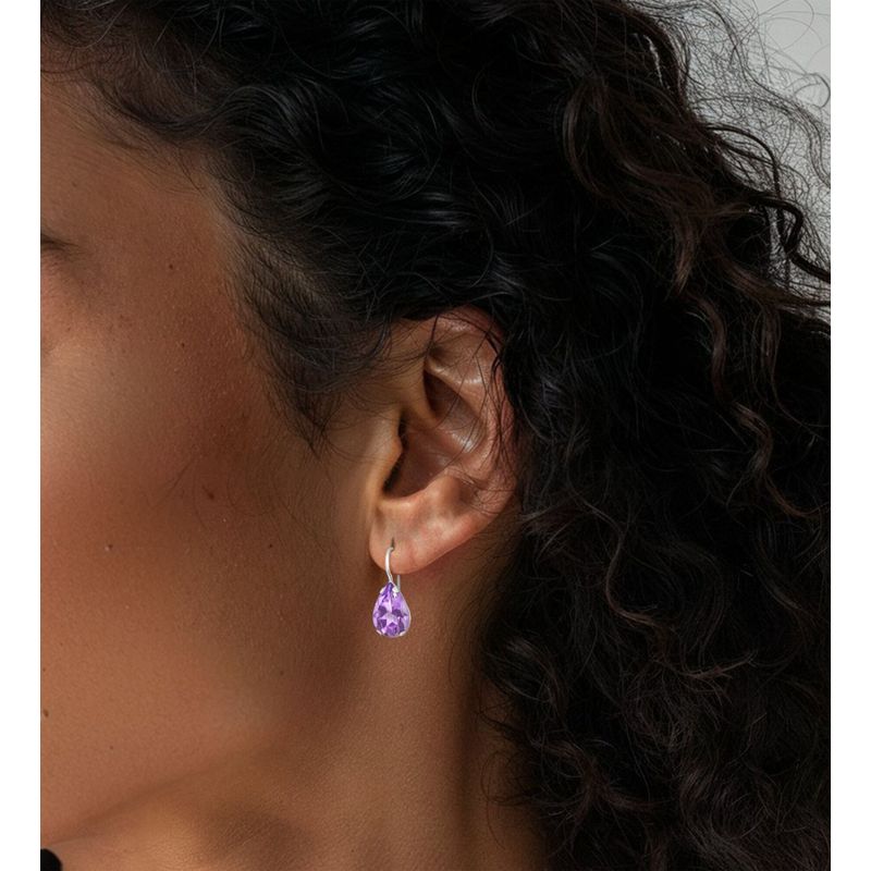 עגילי כסף תלויים – אמטיסט סגול