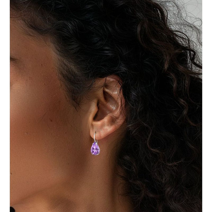 עגילי כסף תלויים – אמטיסט סגול