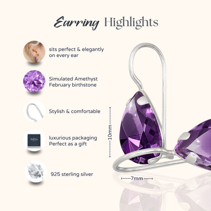 עגילי כסף תלויים – אמטיסט סגול