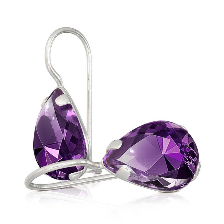 עגילי כסף תלויים – אמטיסט סגול