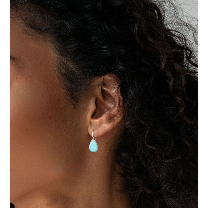 עגילי כסף תלויים – טורקיז