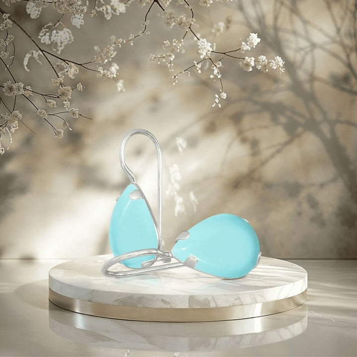 עגילי כסף תלויים – טורקיז