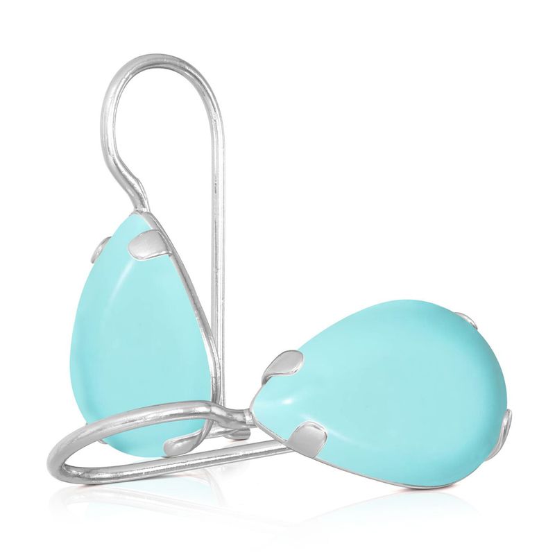 עגילי כסף תלויים – טורקיז