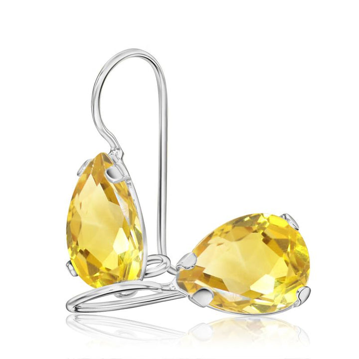 עגילי כסף תלויים – סיטרין צהוב