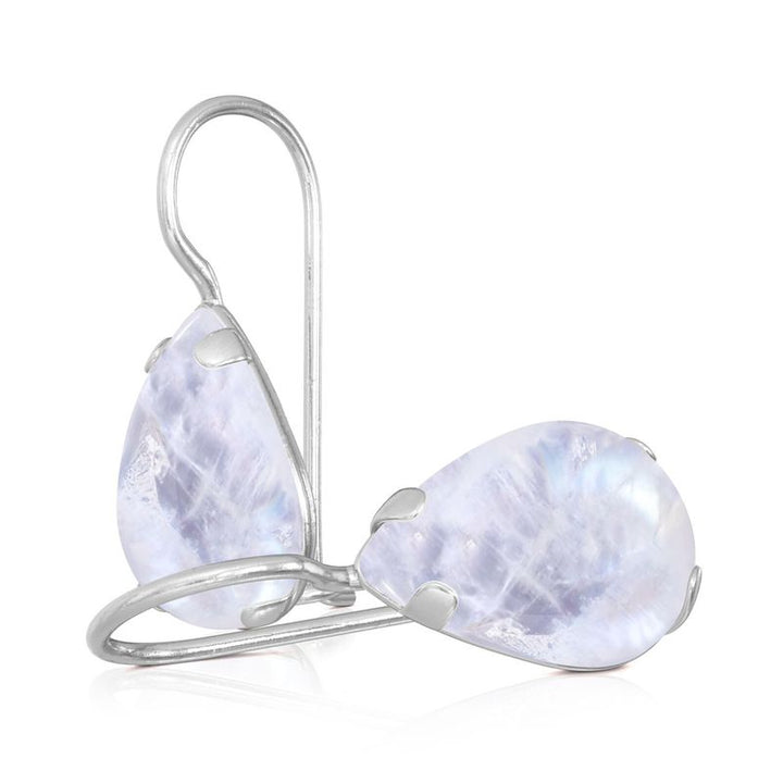 עגילי כסף תלויים – מונסטון לבן