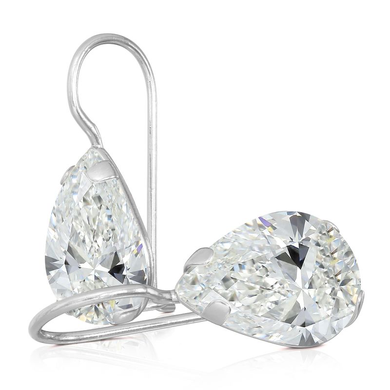 עגילי כסף תלויים – זירקון לבן