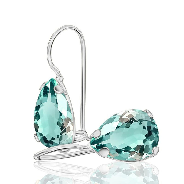 עגילי כסף תלויים – אקוואמרין תכלת