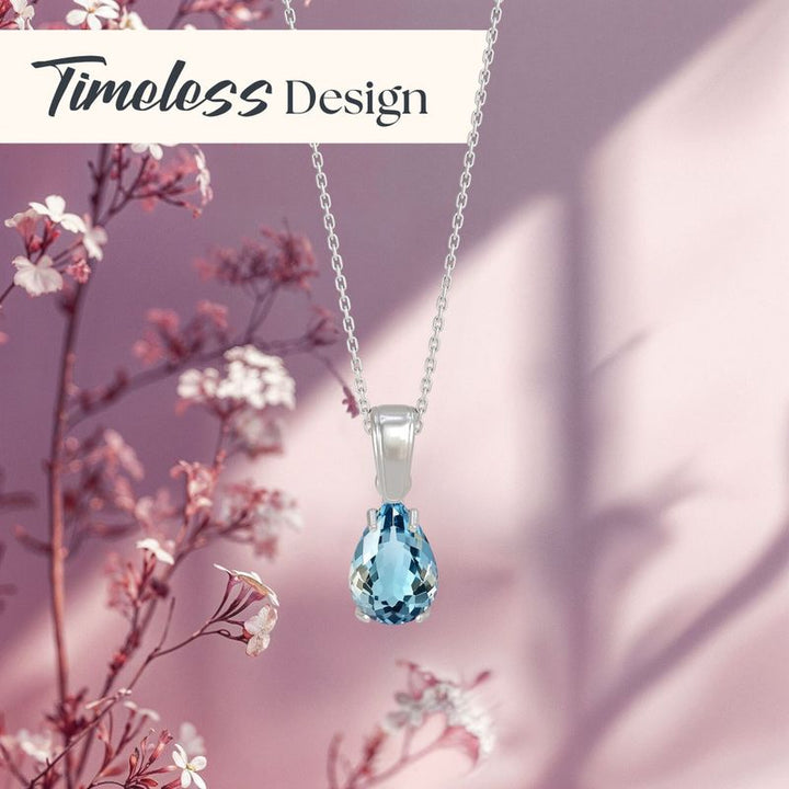 תליון טופז מלאכותי  כחול עם הקדשה אישית