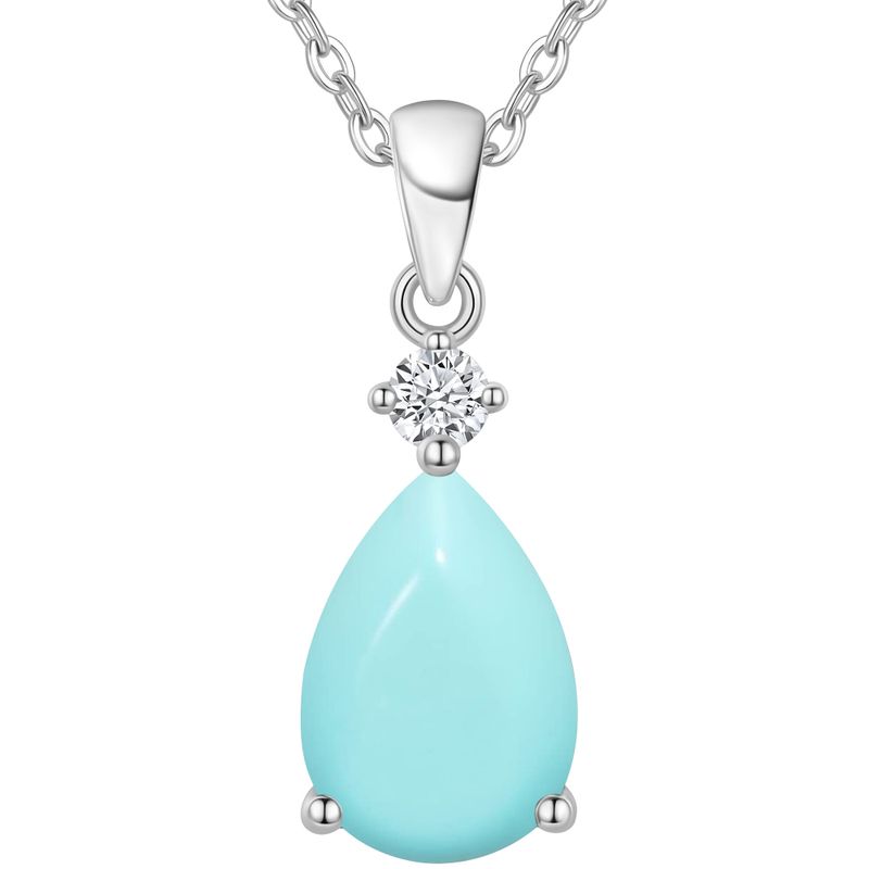 תליון טיפה יוקרתי כסף 925 טורקיז מלאכותי