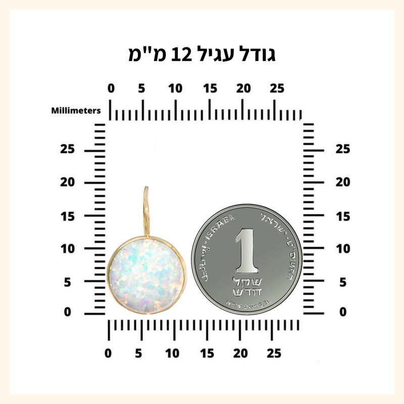 עגילי זהב 14K זירקון כתום 12