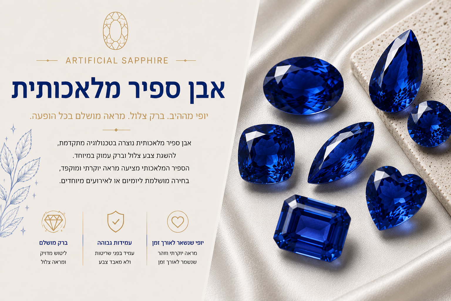 תליון טיפה יוקרתי כסף 925 ספיר מלאכותי