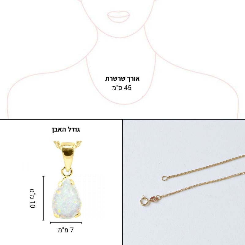 תליון זהב 14K זירקון