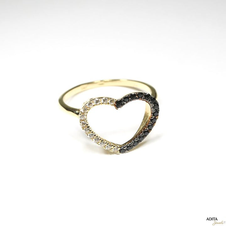 טבעת לב עשוייה זהב 14K