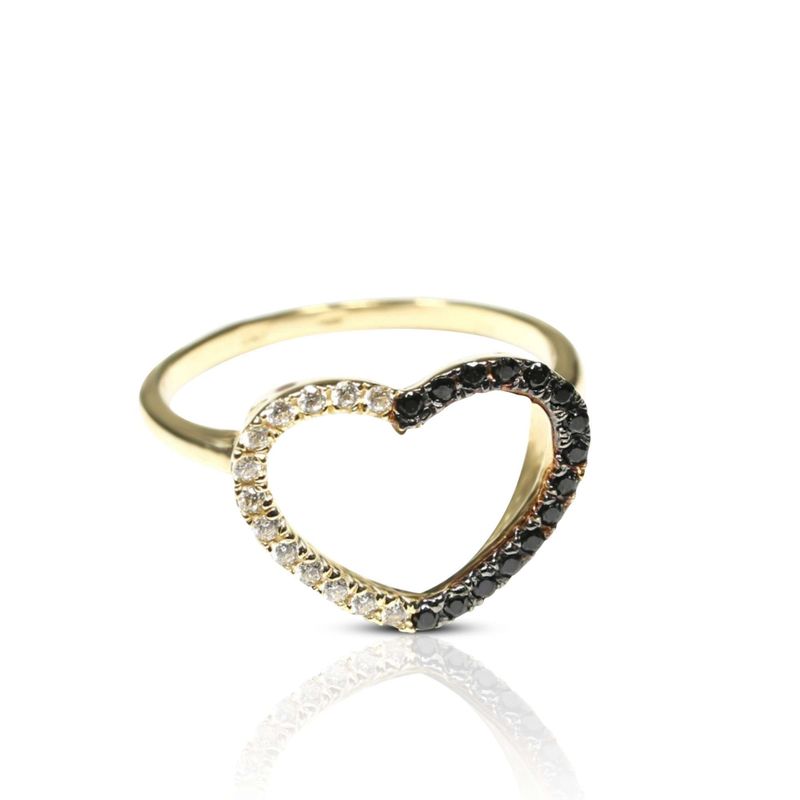 טבעת לב עשוייה זהב 14K