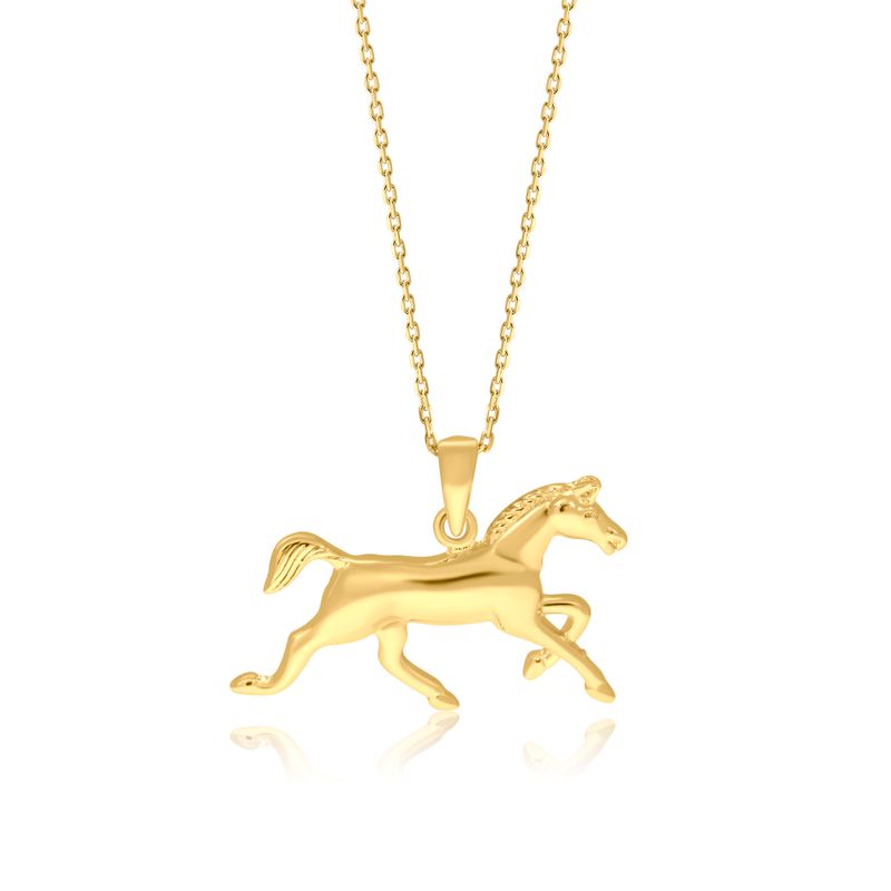 תליון סוס מצופה זהב צהוב 14 קראט