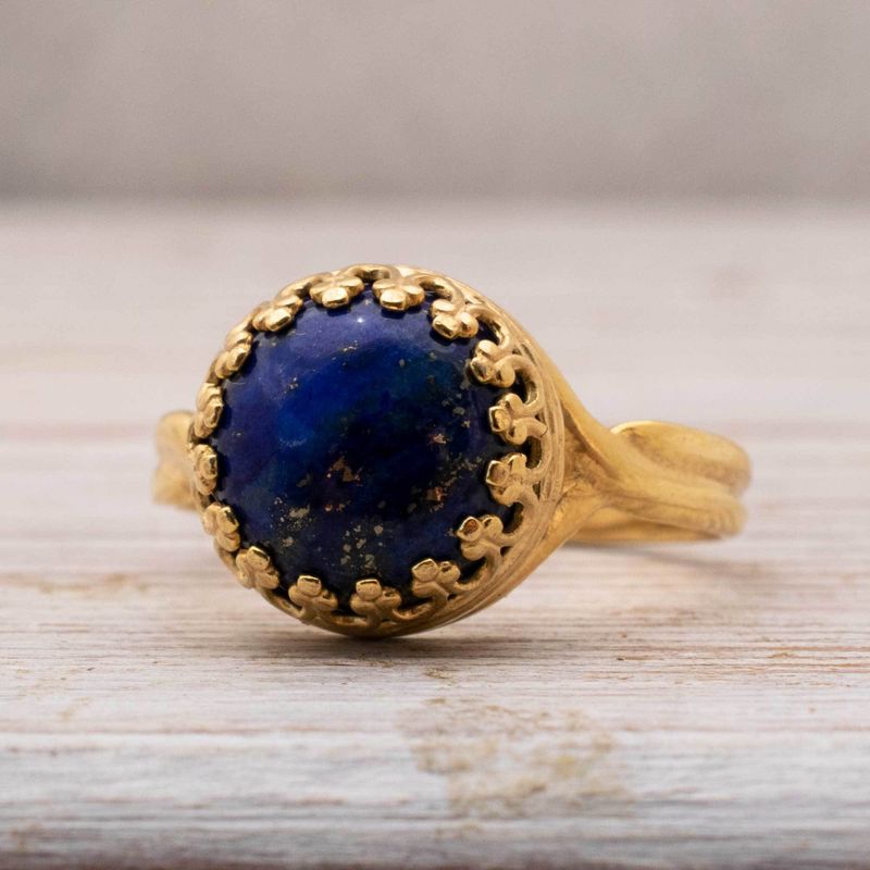 טבעת פתוחה לאפיס כחול ציפוי זהב