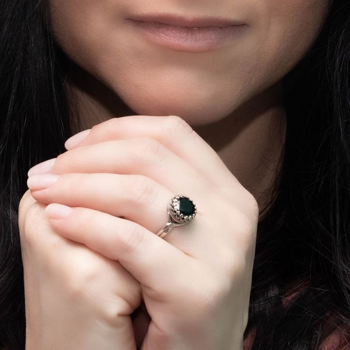 טבעת כסף 925 זירקון שחור