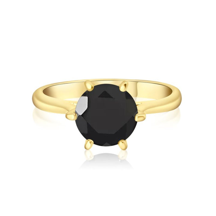 טבעת ציפוי זהב זירקון שחור